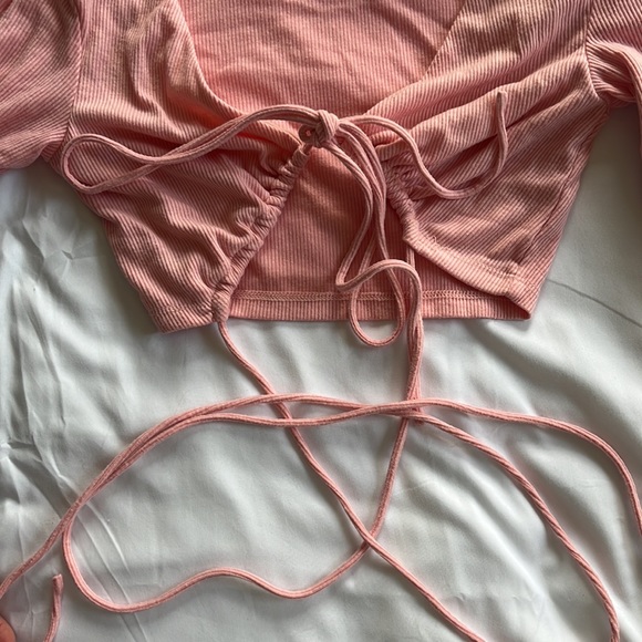 Princess Polly Pink Long sleeve cropped top - Picture 5 of 6